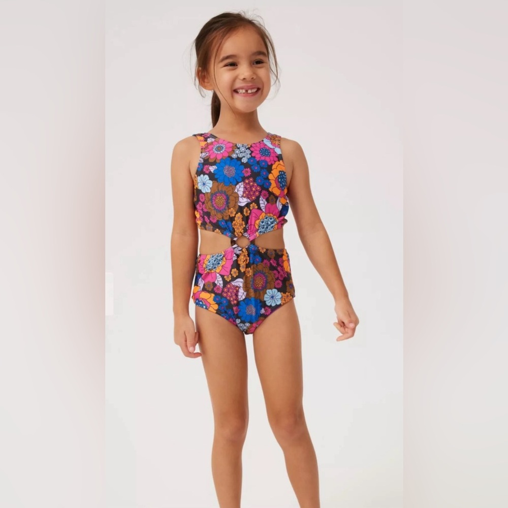 Girls flower monkini swimsuit by Cotton On Size 6